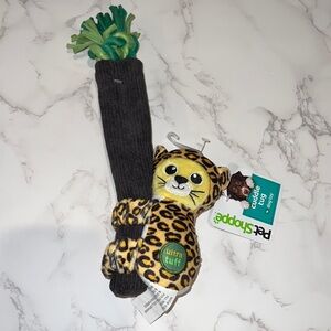 NWT PetShoppe Ultra Tuff Pup Dog Toy Cuddle Tug Rope Crinkle Squeaky Leopard